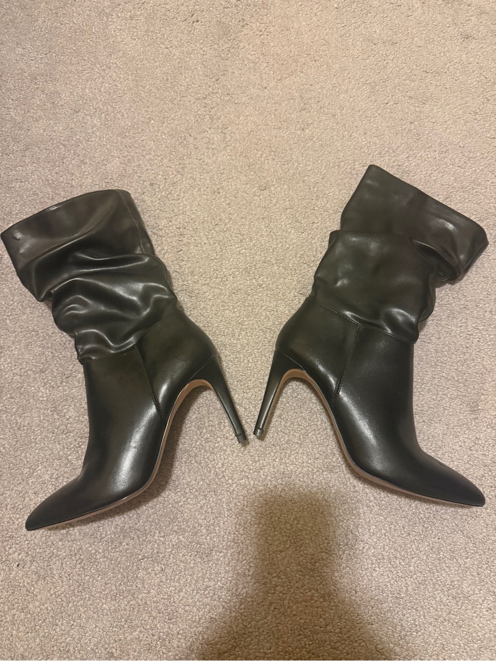 XOXO Black Slouchy Pointed-Toe Stiletto Boots